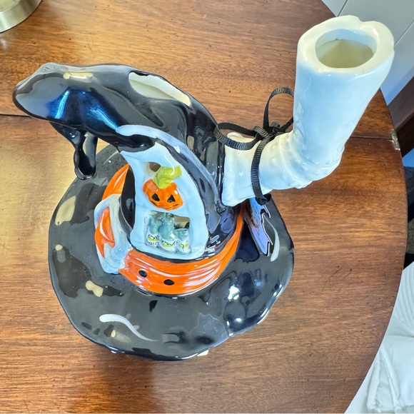 Halloween Witches House candle holder. Blue sky clay works by Heather Goldmine - Picture 4 of 15